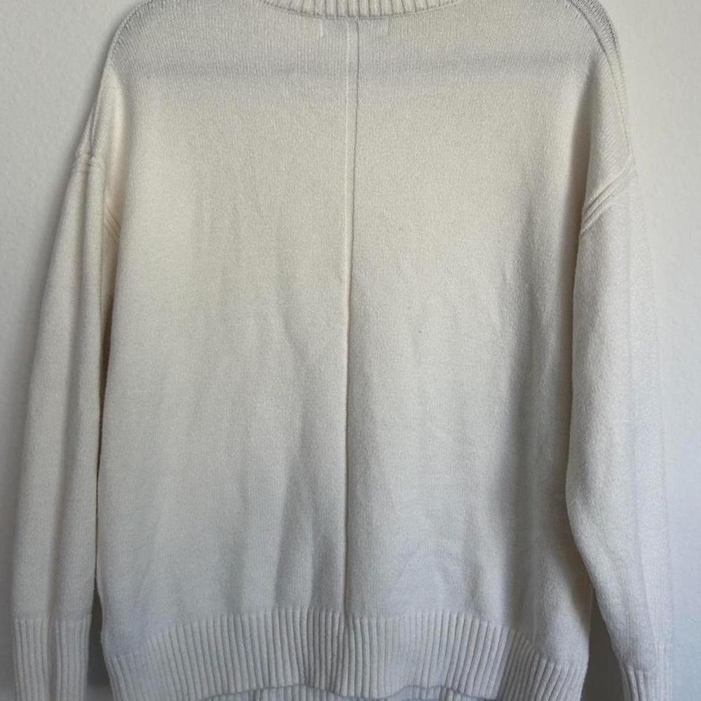 Magaschoni Cream Mock Neck Sweater M - Picture 3 of 4